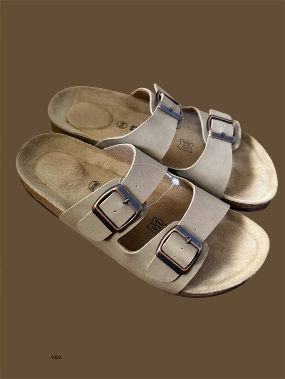 NWOT Cushionaire Double Buckle Slide Sandals in Taupe